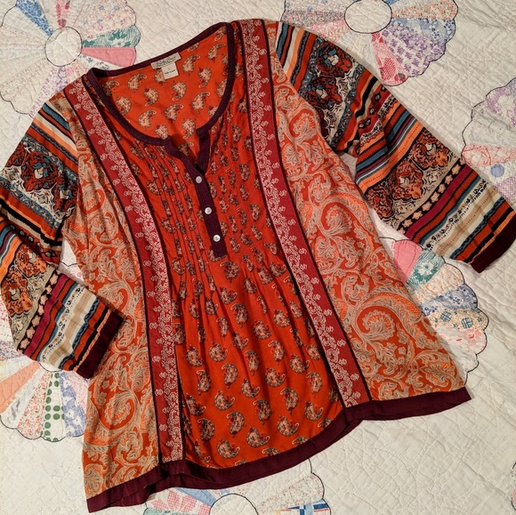 lucky brand paisley top